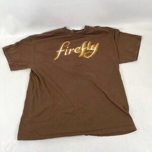 Firefly TV Show Graphic T-Shirt Mens XL Brown Serenity Sci-Fi Logo Fox